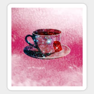 Stars in my tea - pink (bg) Sticker